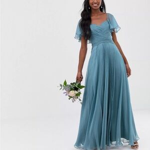 ASOS Size 6 dusty blue bridesmaid dress